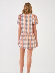 Sequins Check Mini Dress