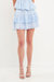 Sequins Check Mini Skirt - Blue Multi