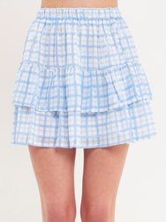 Sequins Check Mini Skirt