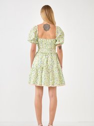 Shirred Waist Milkmaid Mini Dress