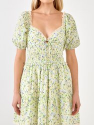 Shirred Waist Milkmaid Mini Dress