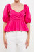 Shirring Detail Puff Sleeve Top