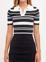 Short-Sleeve Polo Mini Dress