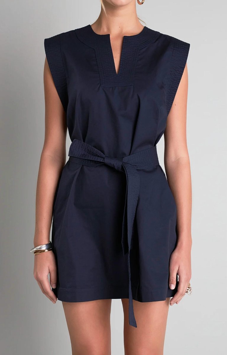 Sleeveless Mini Dress In Navy