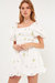 Smocked Dress With Balloon Sleeves - White Multi