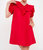 Smocked Ruffled Mini Dress In Cherry Red