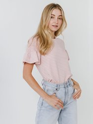 Smocked Stripe Top - Pink