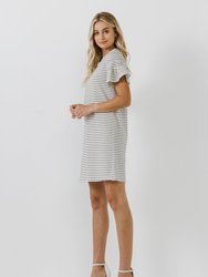 Smocked Striped Mini Dress