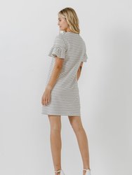 Smocked Striped Mini Dress
