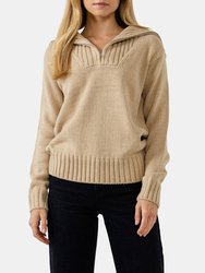 Solid Knit Zip Pullover