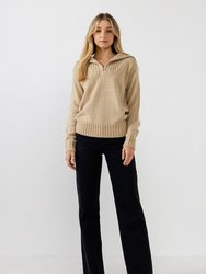 Solid Knit Zip Pullover