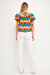 Square Neckline Puff Sleeve Top - Multi