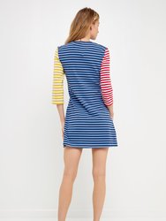 Striped Color Block Mini Dress