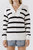 Striped Knit Zip Pullover