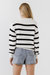 Striped Knit Zip Pullover