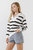 Striped Knit Zip Pullover