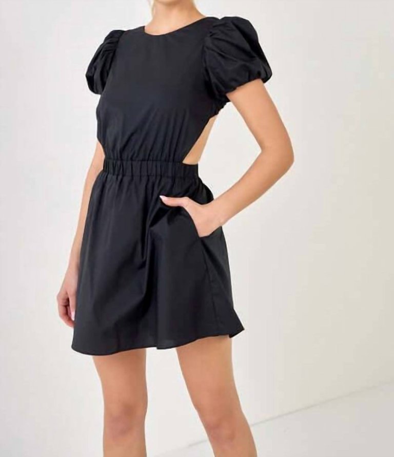 Suspender Back Mini Dress - Black