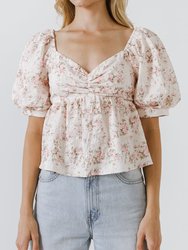 Textured Floral Top