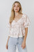 Textured Floral Top - Cream