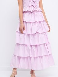 Tiered Maxi Skirt - Lilac