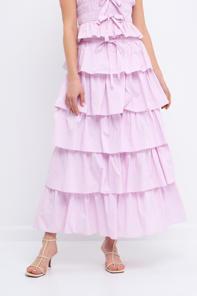 Tiered Maxi Skirt - Lilac