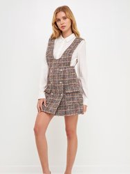 Tweed Pinafore Mini Dress