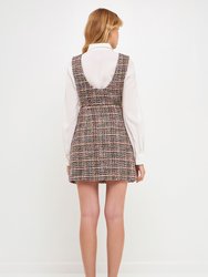 Tweed Pinafore Mini Dress