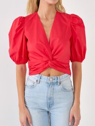 Twist Detail Top - Red