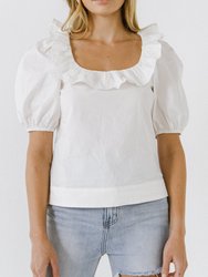 U- Neckline Puff Sleeve Top