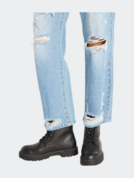 ‘90s High Rise Heavily Distressed Boyfriend Jeans - Medium Blue