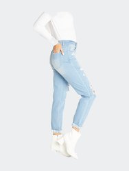 90s Vintage Super High Rise Girlfriend Jeans - Light Blue