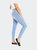 High Rise 2-Button Destructed Ankle Skinny - Light Blue