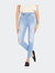 High Rise 2-Button Destructed Ankle Skinny - Light Blue - Light Blue