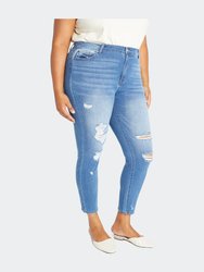 High Rise Destructed Ankle Skinny