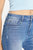 High Rise Slim Straight Jeans With Uneven Frayed Hem - Medium