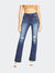 High Waisted Slim Bootcut Jeans - Dark Blue