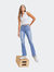 High Waisted Slim Bootcut Jeans - Light Blue