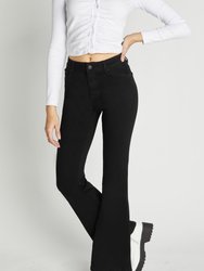 Super High Rise 5-Pocket Flare Jeans - Black - Black