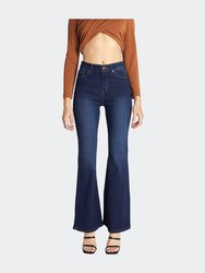 Super High Rise Classic Flare Jeans - Dark Blue - Dark Blue