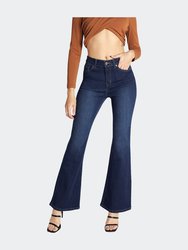 Super High Rise Classic Flare Jeans - Dark Blue