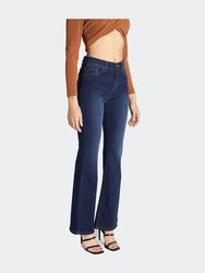 Super High Rise Classic Flare Jeans - Dark Blue