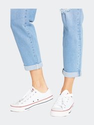 Super High Rise Cuffed Boyfriend Jeans - Light Blue