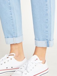 Super High Rise Mom Jeans With Cuffed Hem - Light