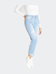 Super High Rise Relaxed Mom Jeans - Light Blue