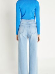 Super High Rise Wide Leg Jeans - Light Blue