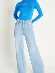 Super High Rise Wide Leg Jeans - Light Blue - Light Blue