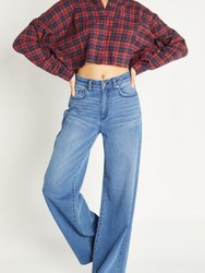 Super High Rise Wide Leg Jeans - Medium Blue