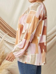 Abstract V-Neck Top