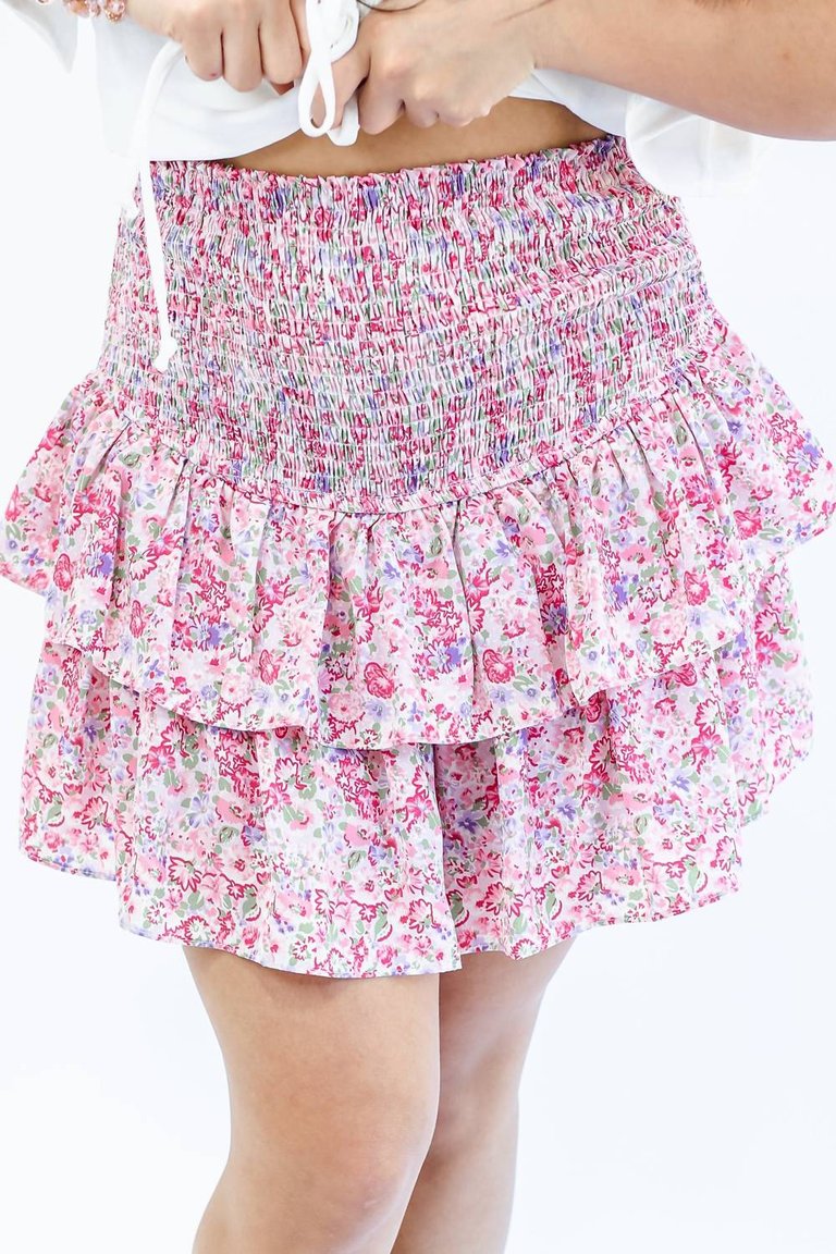 Beach Party Ruffled Skort In Pink - Pink