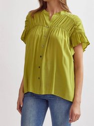 Chartreuse Ruffled Top - Green